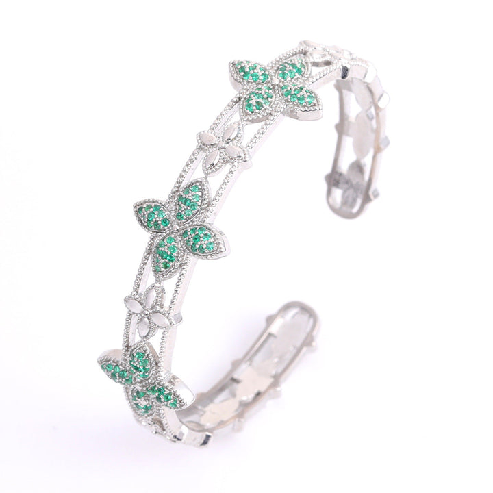 Four-Leaf Clover Open Bangle