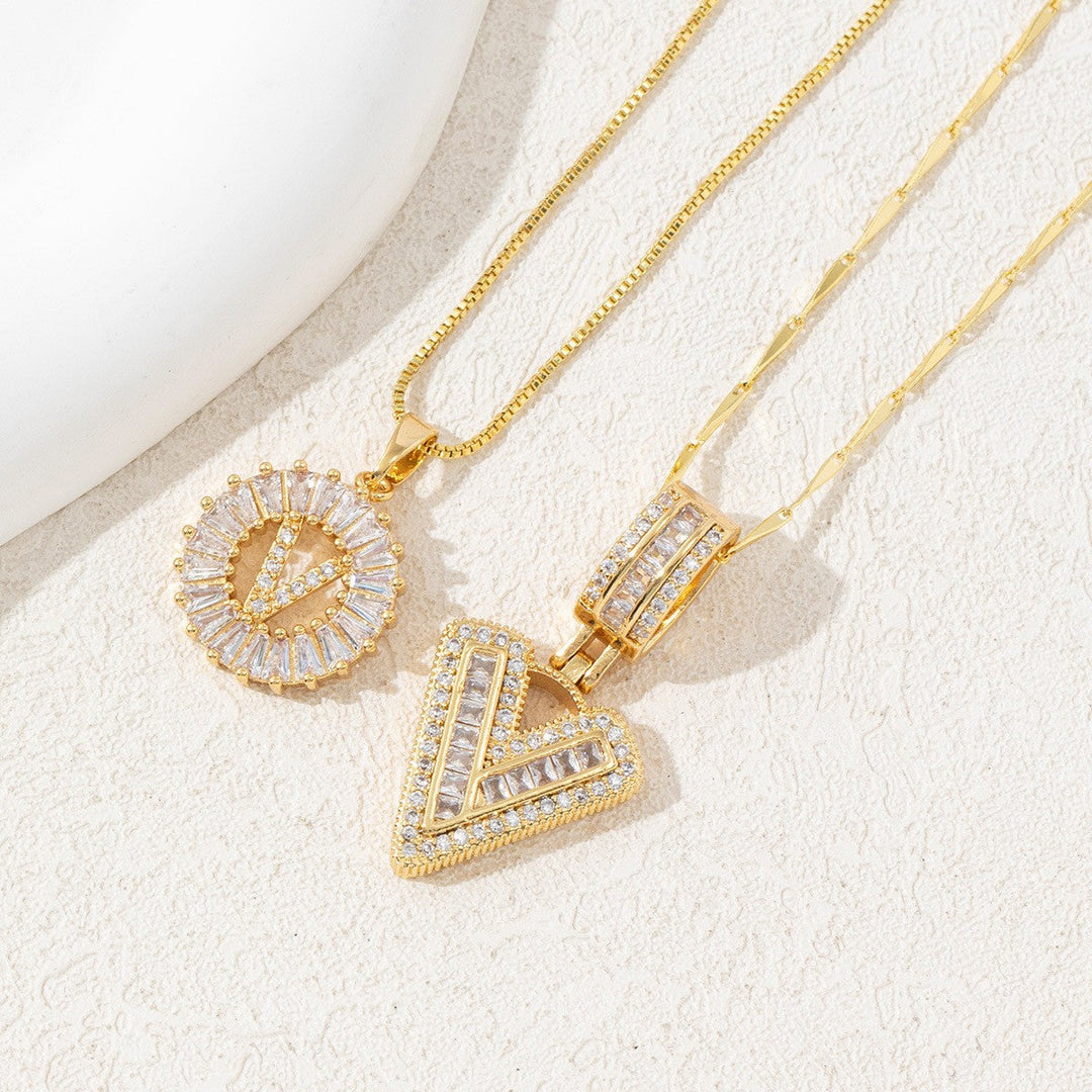 Iced-Out Initial Pendant Necklace