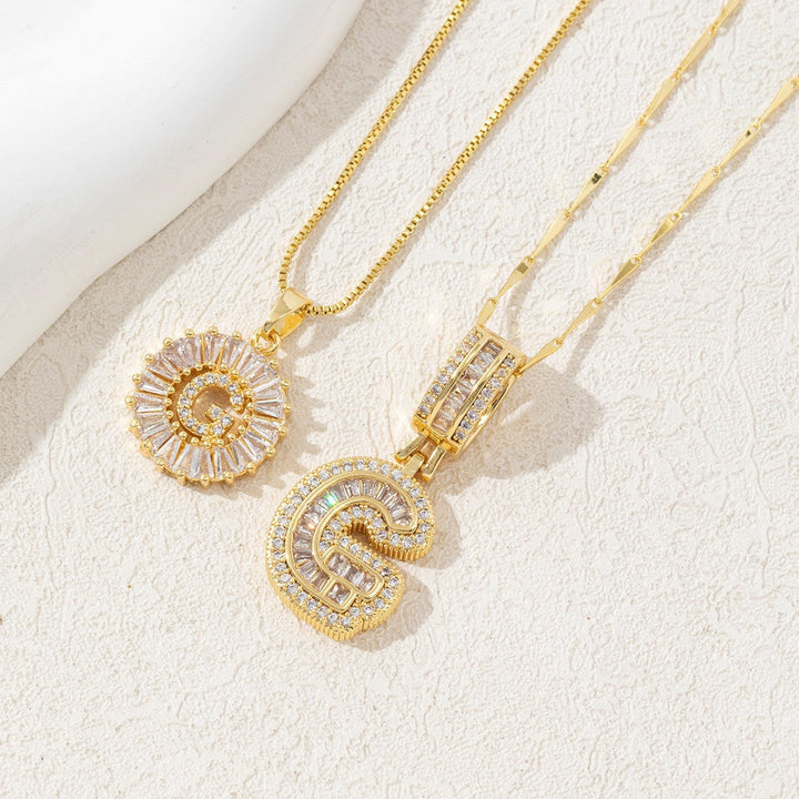 Iced-Out Initial Pendant Necklace