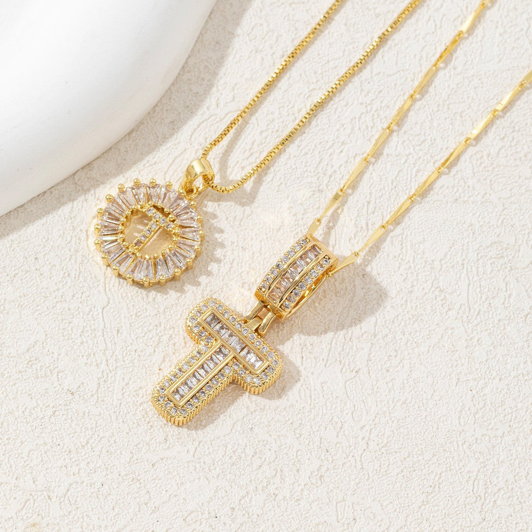Iced-Out Initial Pendant Necklace