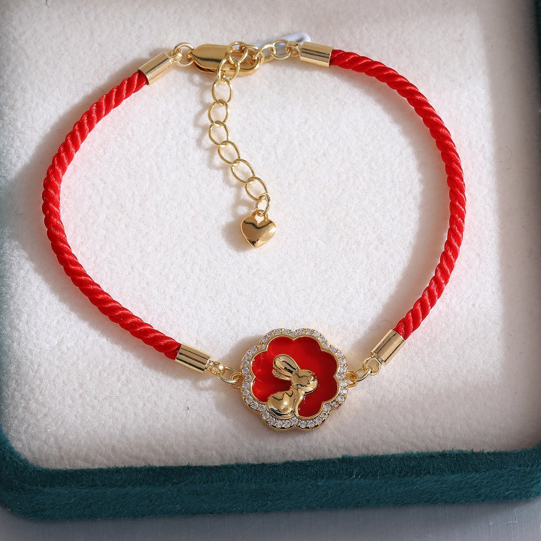 Happy Rabbit Red String Bracelet