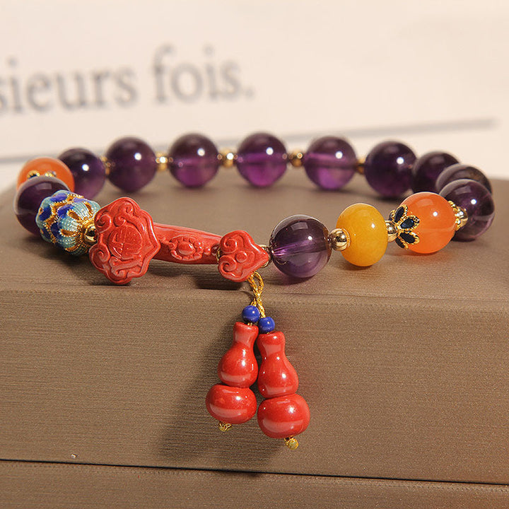 Cinnabar &amp; Amethyst Bracelet