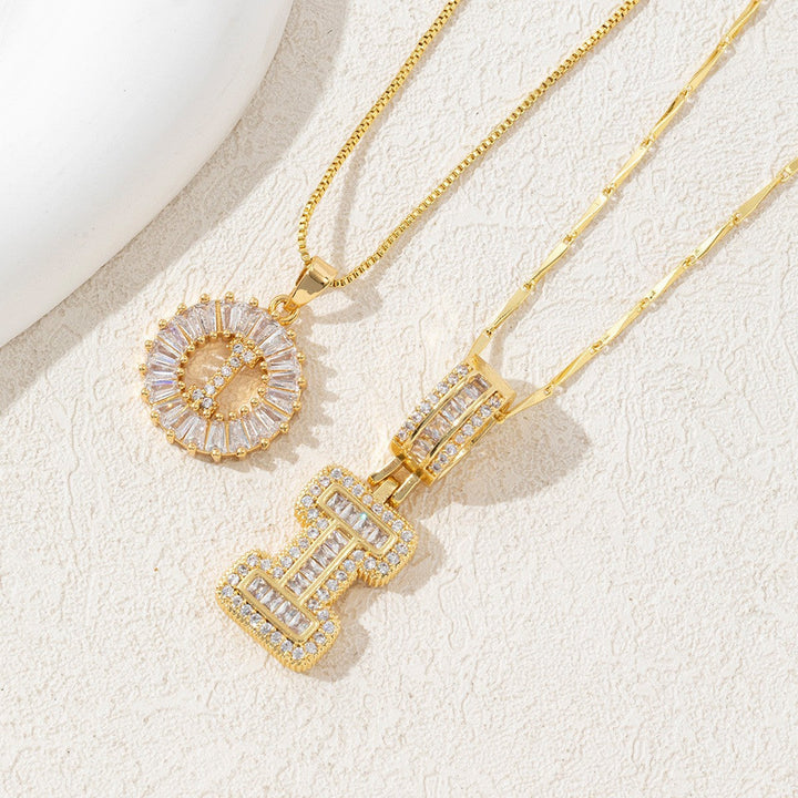 Iced-Out Initial Pendant Necklace