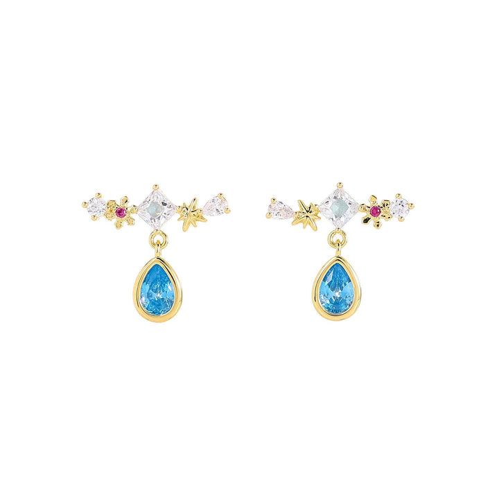 Starlit Teardrop Pendant Earrings