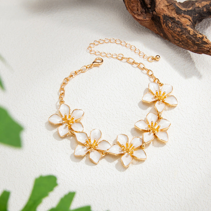 Bohemian Multi-Layer Enamel &amp;amp; Natural Charm Anklet