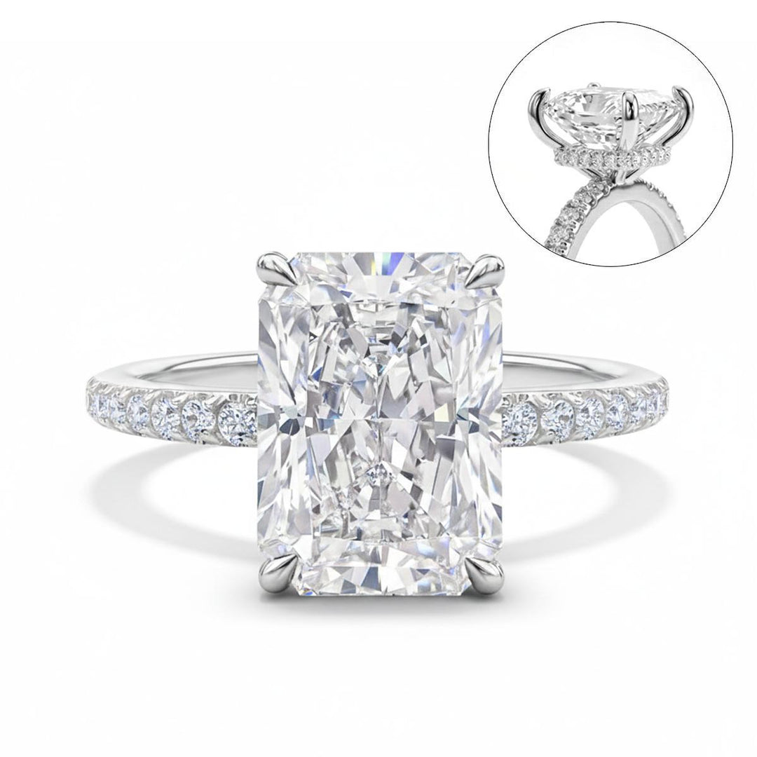 Radiant Cut Moissanite Ring Set