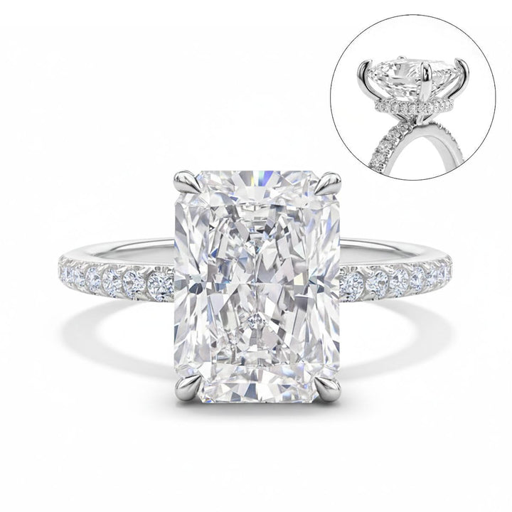 Radiant Cut Moissanite Ring Set