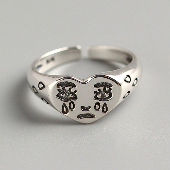 Heart Cry Face Ring