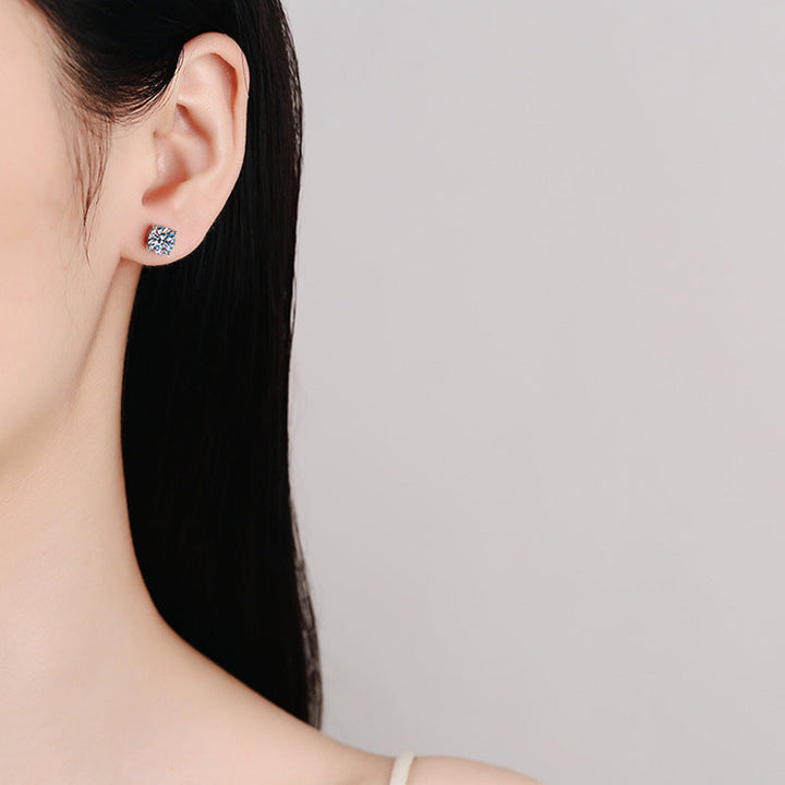 Classic Moissanite Solitaire Stud Earrings