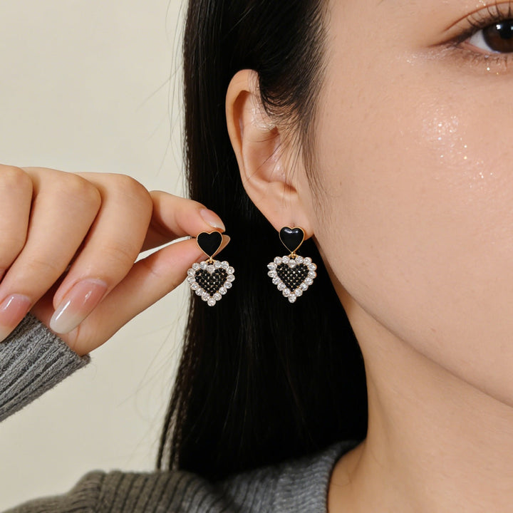 Elegant Double Heart Stud Earrings