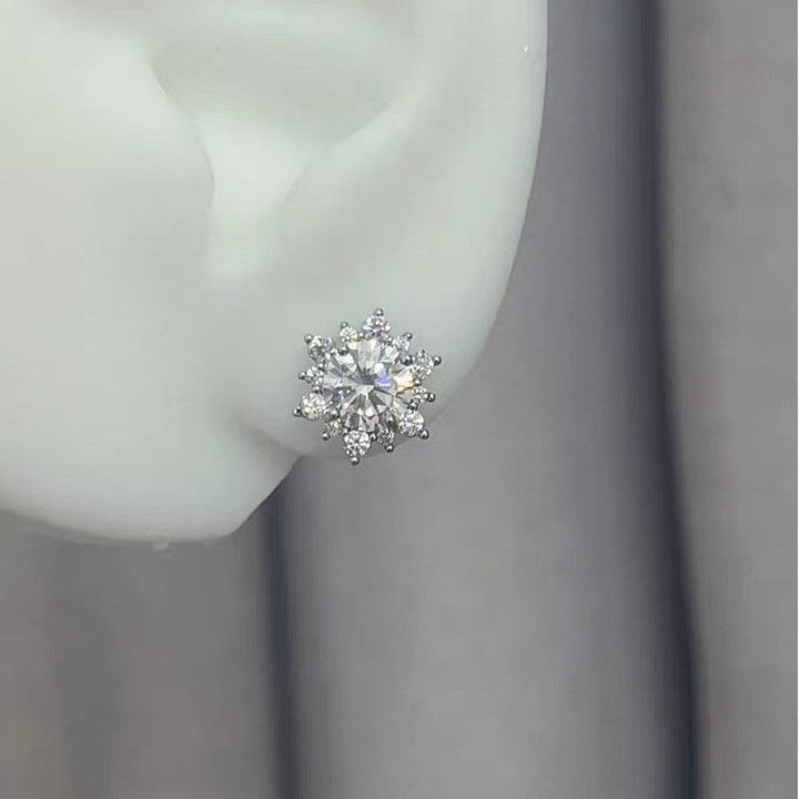 Halo Sunflower Stud Earrings
