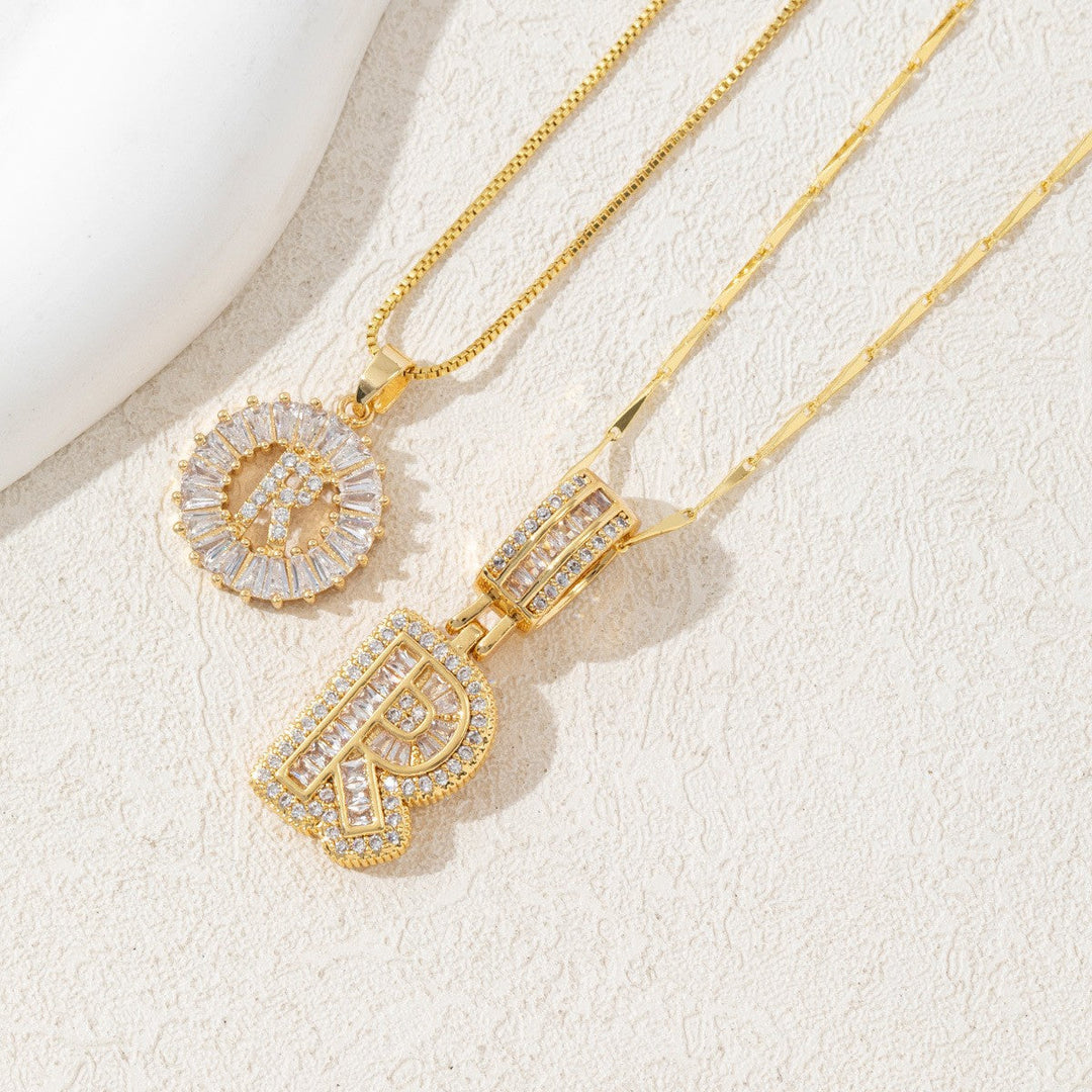 Iced-Out Initial Pendant Necklace