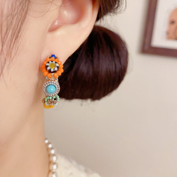 Bohemian Multi-Layer Turquoise &amp;amp; Citrine Earrings