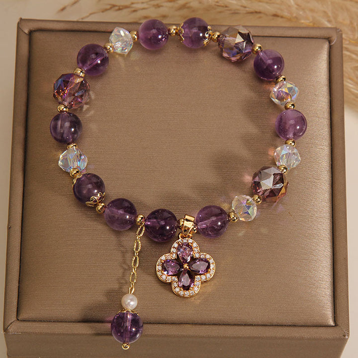 Four-leaf clover ? Amethyst Bracelet