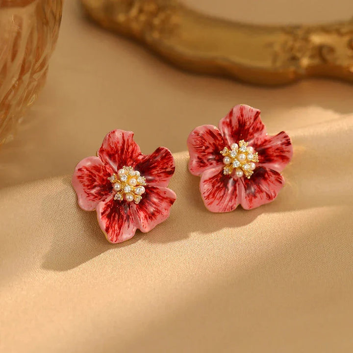 Begonia Petal • Pearl Earring