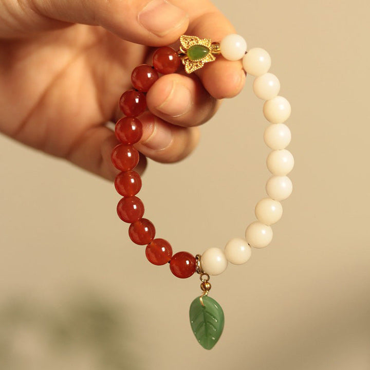 Red Crystal &amp; Bodhi Bracelet