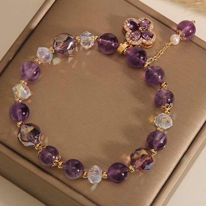 Four-leaf clover ? Amethyst Bracelet