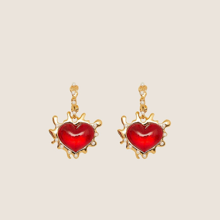 Flame Heart Earrings
