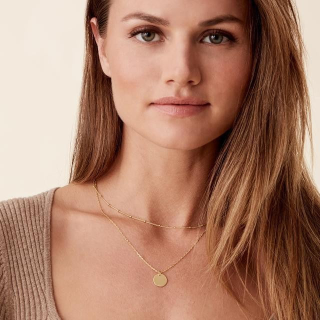 Layered Disc Pendant Necklace