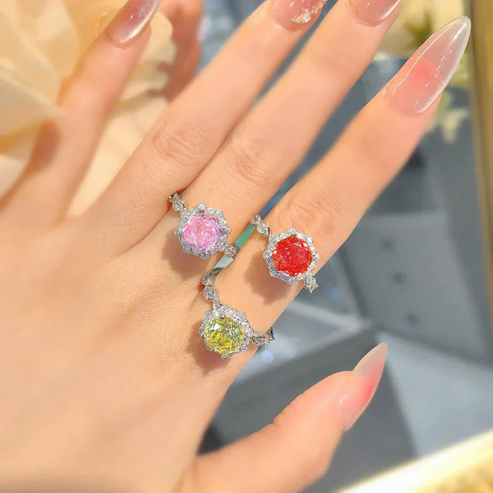Light luxury rose cut diamond ring
