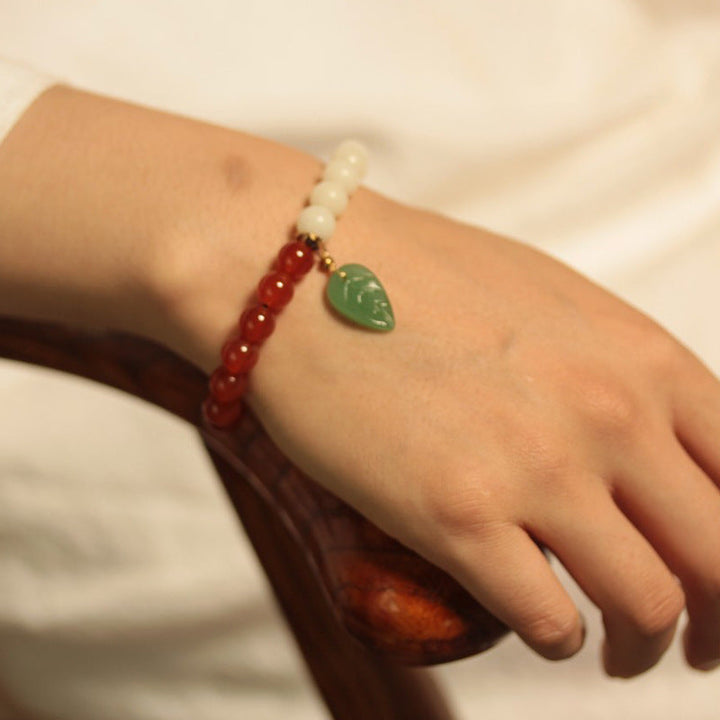 Red Crystal &amp; Bodhi Bracelet