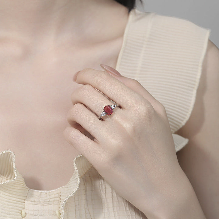Oval-Cut Crystal Ring