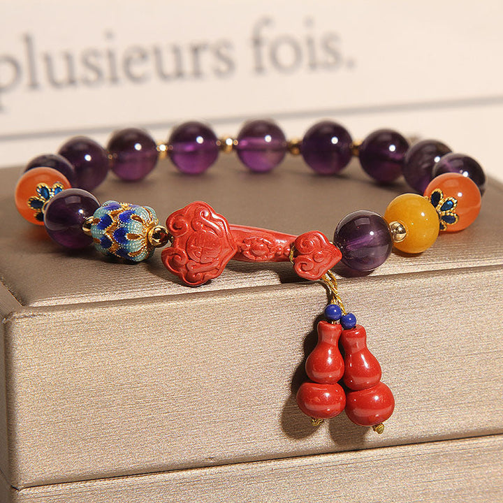 Cinnabar &amp; Amethyst Bracelet