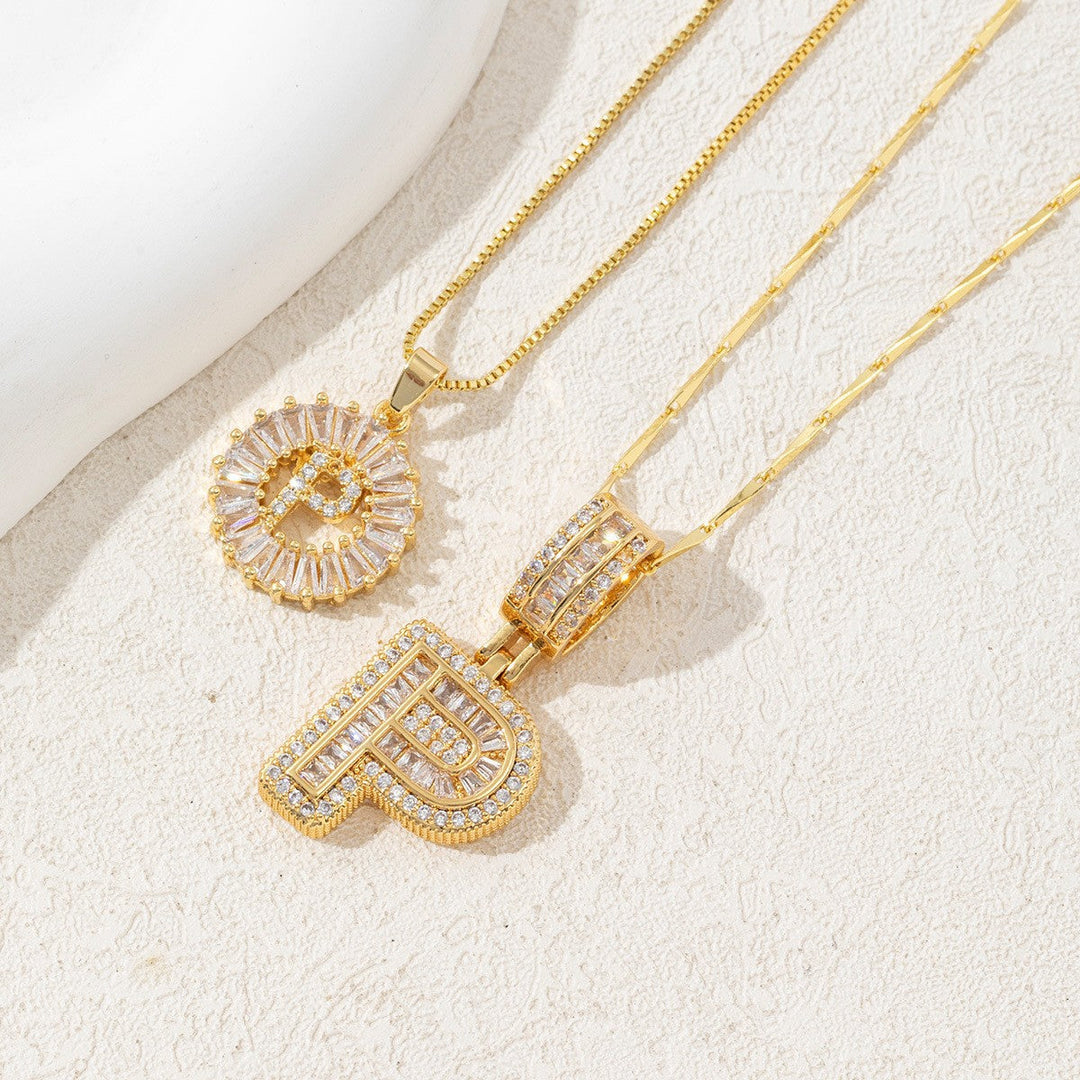 Iced-Out Initial Pendant Necklace