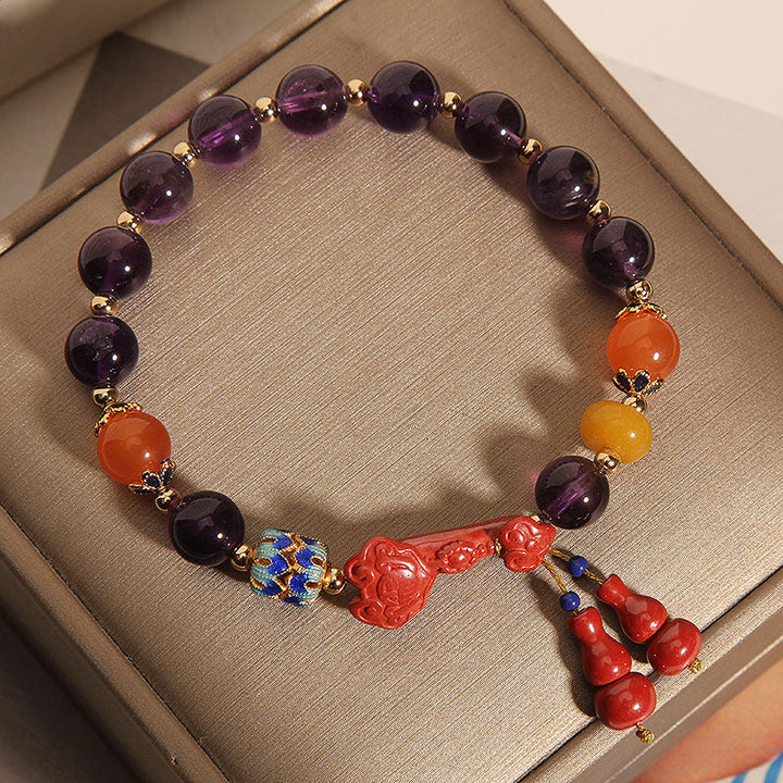 Cinnabar &amp; Amethyst Bracelet