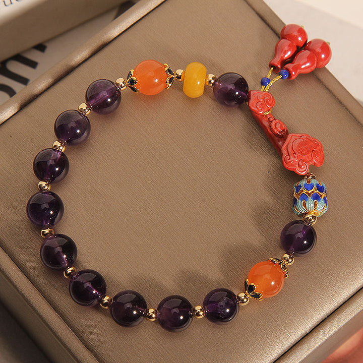 Cinnabar &amp; Amethyst Bracelet