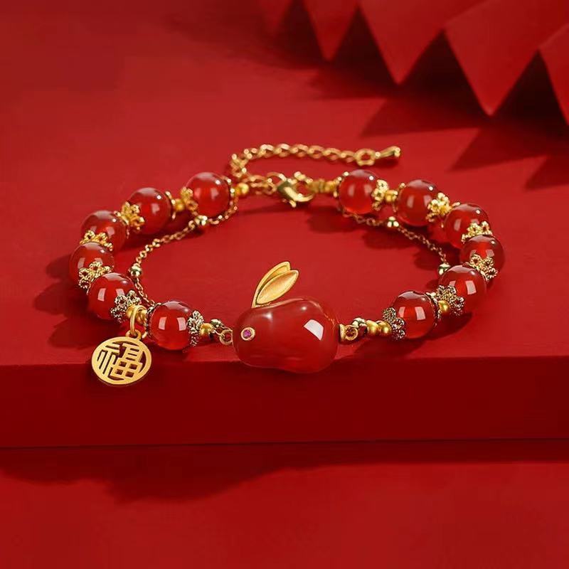 Lucky Rabbit ? Natural Red Agate Bracelet