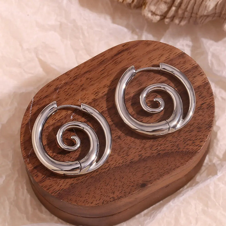 Spiral Swirl Hoop Earrings