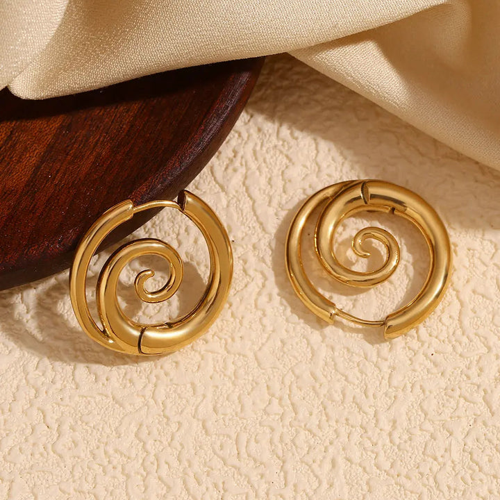 Spiral Swirl Hoop Earrings
