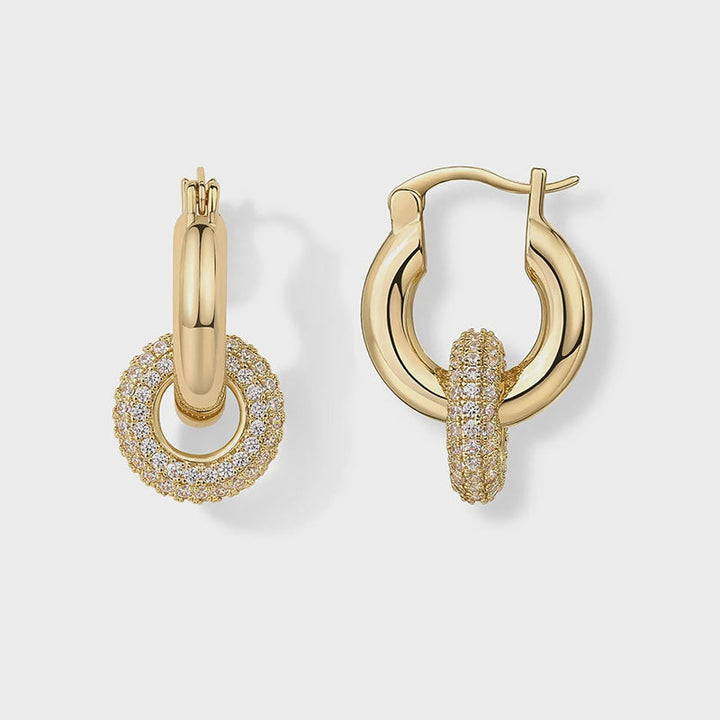 Interlocking Double Hoop Dangle Earrings