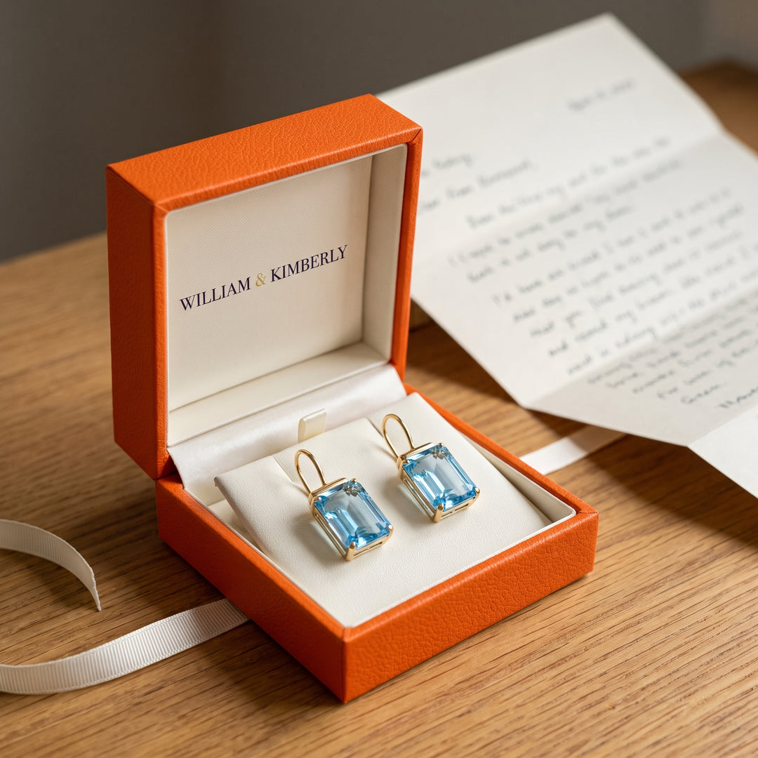 vintage-rectangular-blue-glass-earrings P