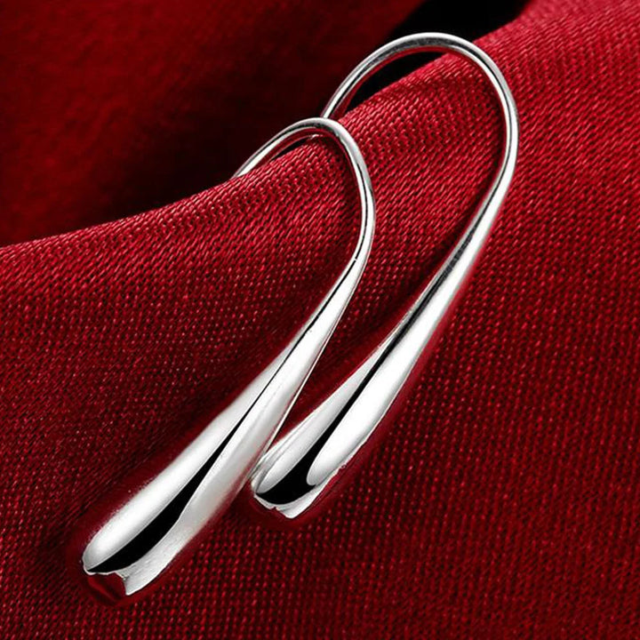 Water Droplet Shaped Sterling Silver Earrings