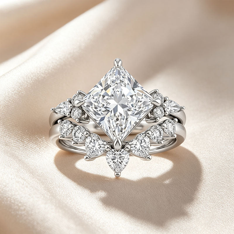 Princess Cut Multi-Stone Ring Set