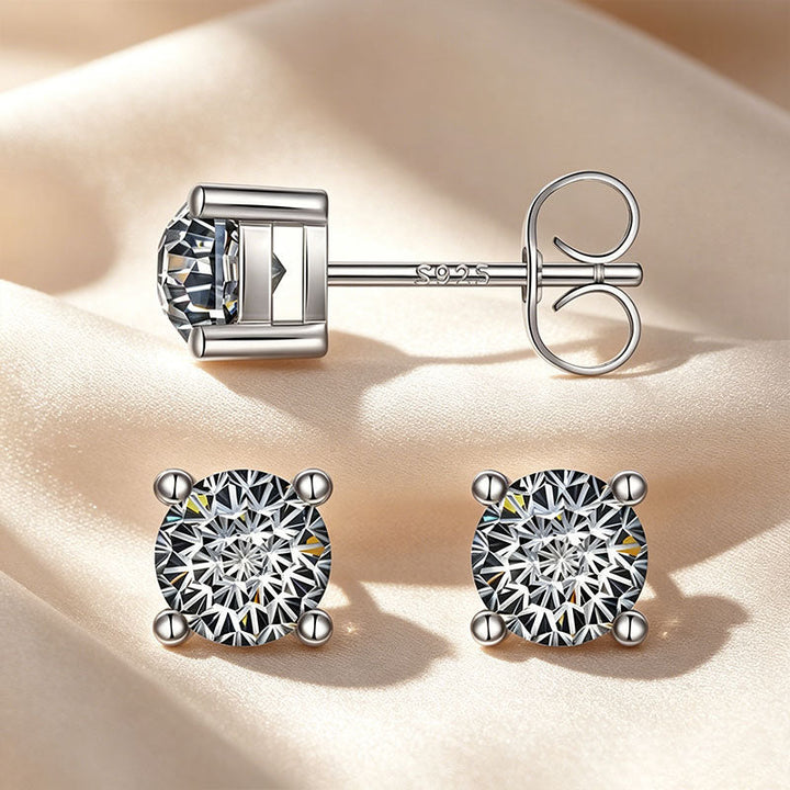 Minimalist Fireworks Cut Moissanite Stud Earrings
