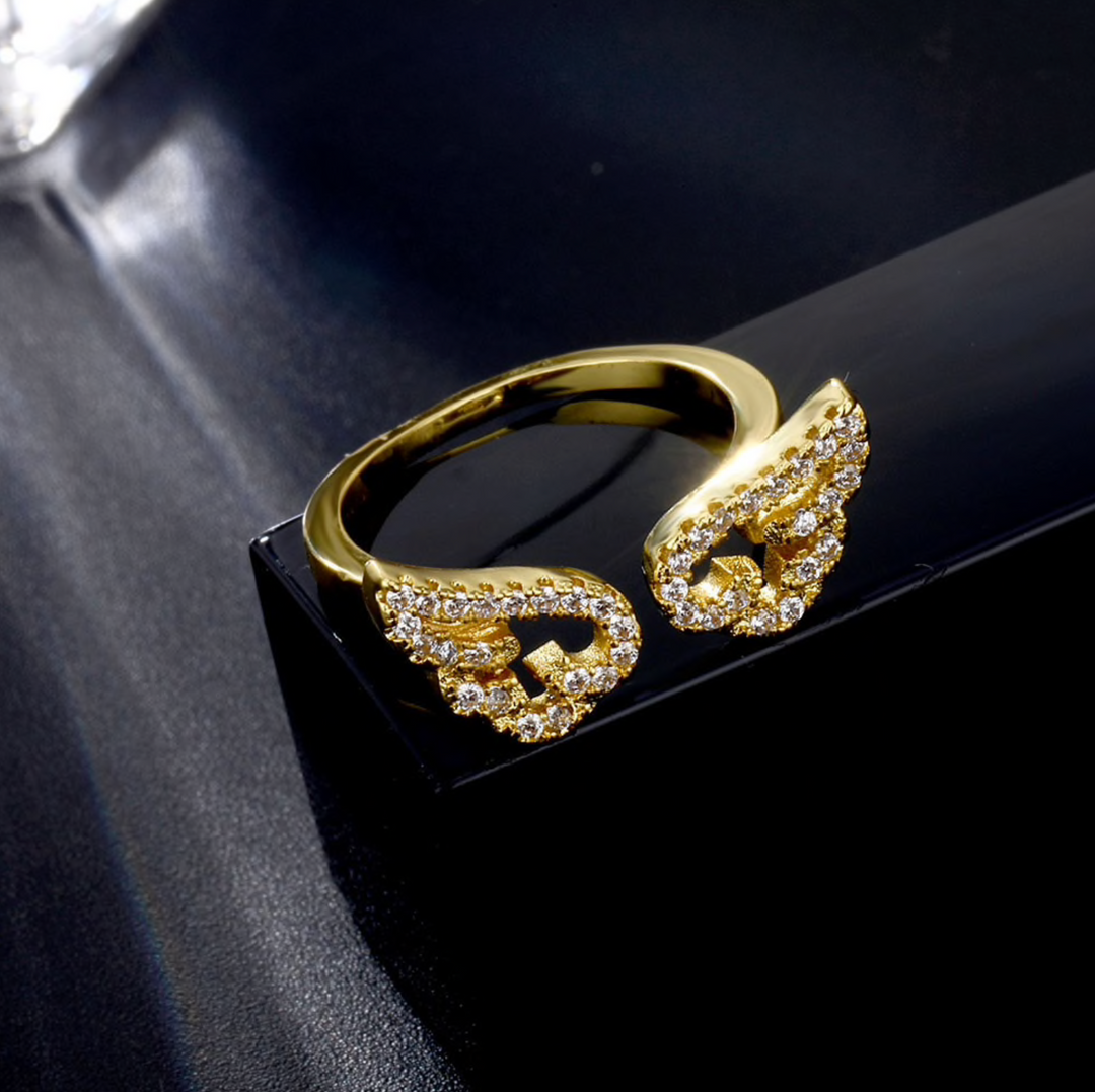 Angel Wing Crystal Ring