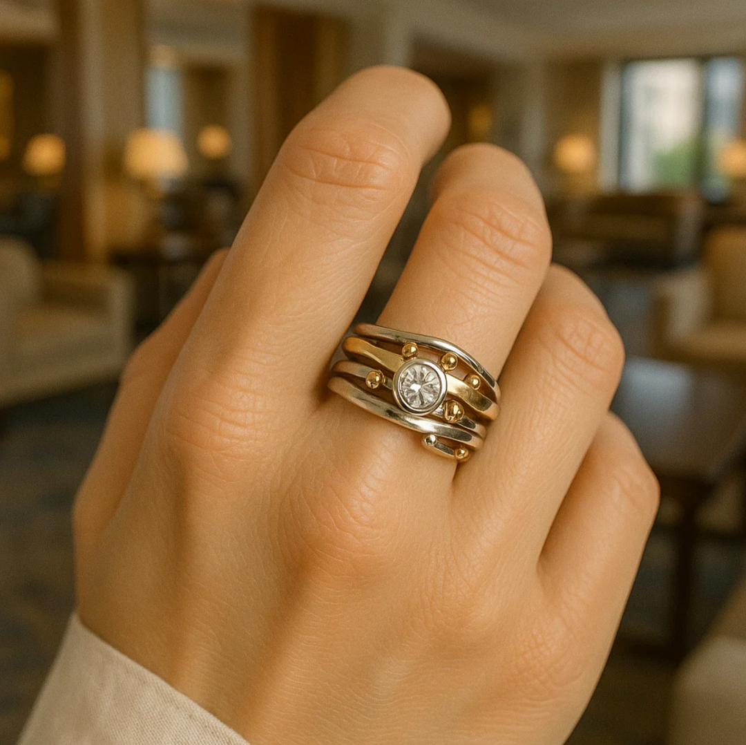 Štěpánka - Vintage Gold Ring (with Zirconia)