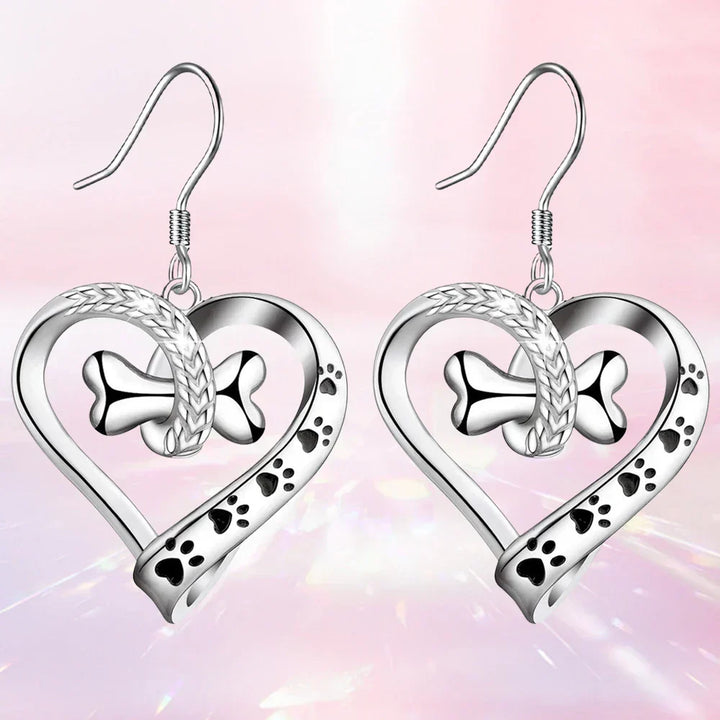 Jewelry Set with Pendant Made of Two Parts (Paw Print, Heart, Bone)