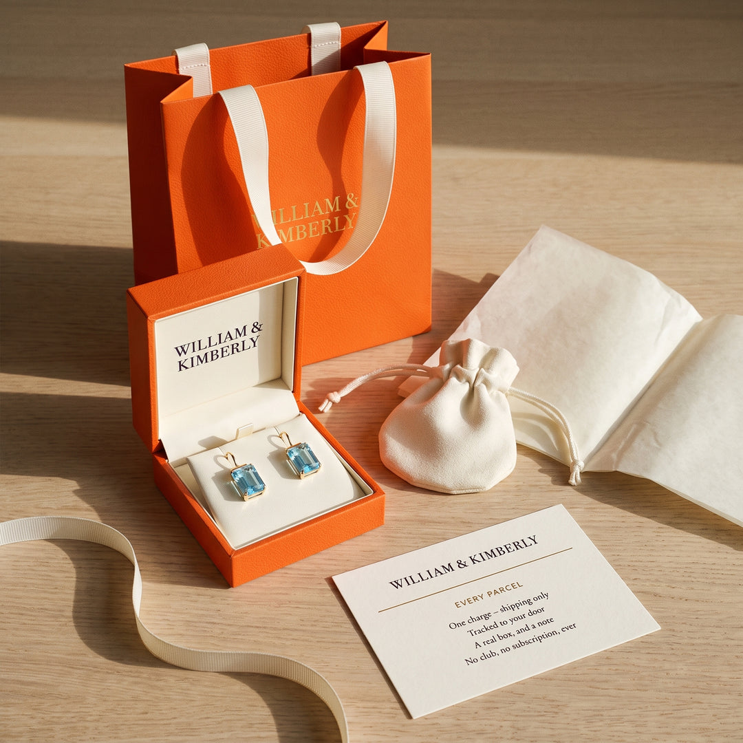 vintage-rectangular-blue-glass-earrings T