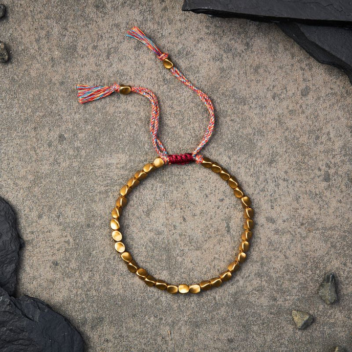 Tibetan Copper Beads Bracelet Handmade - For Healing, Strength &amp; Protection