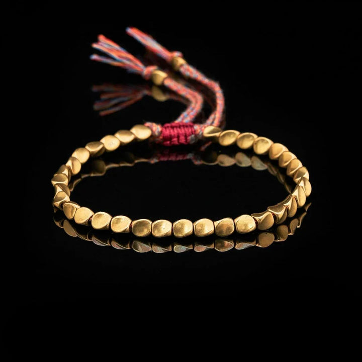 Tibetan Copper Beads Bracelet Handmade - For Healing, Strength &amp; Protection