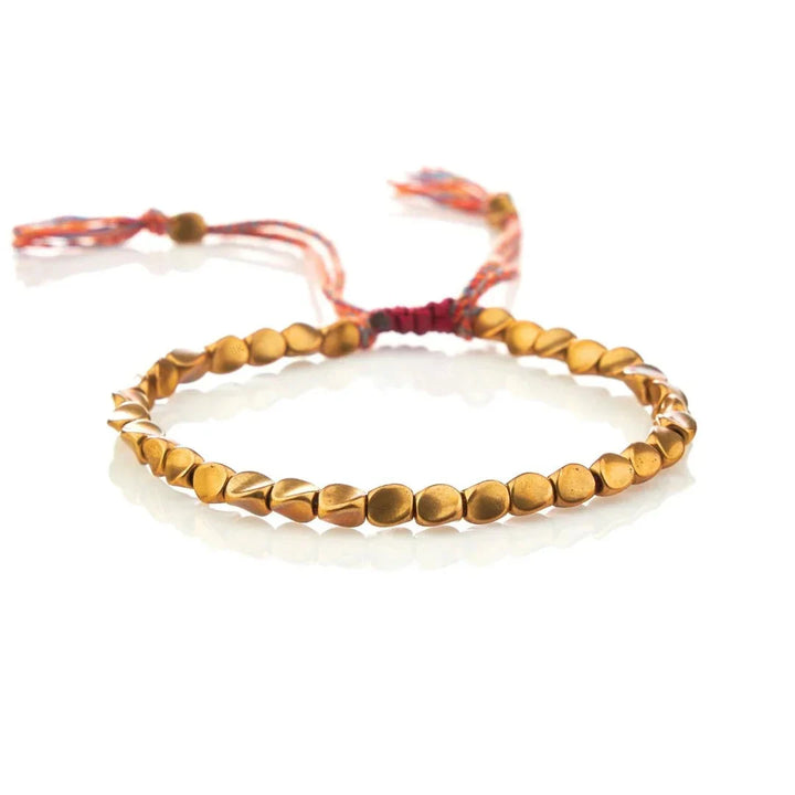 Tibetan Copper Beads Bracelet Handmade - For Healing, Strength &amp; Protection