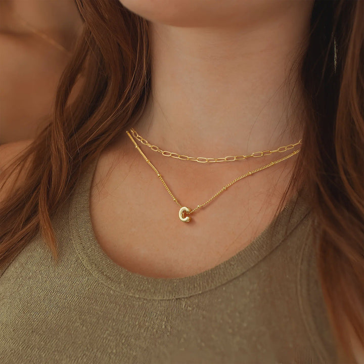 Minimalist Layered Letter Necklace