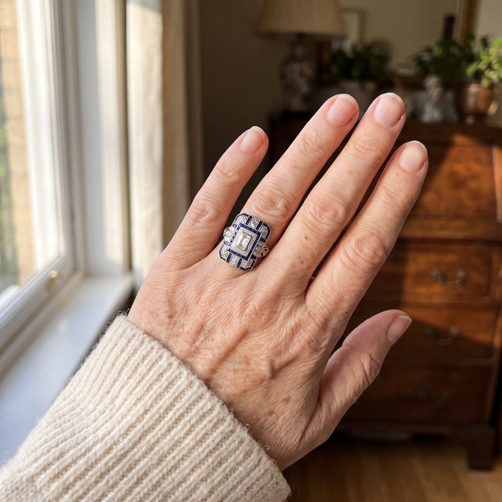 vintage-bright-silver-blue-zirconia-ring W