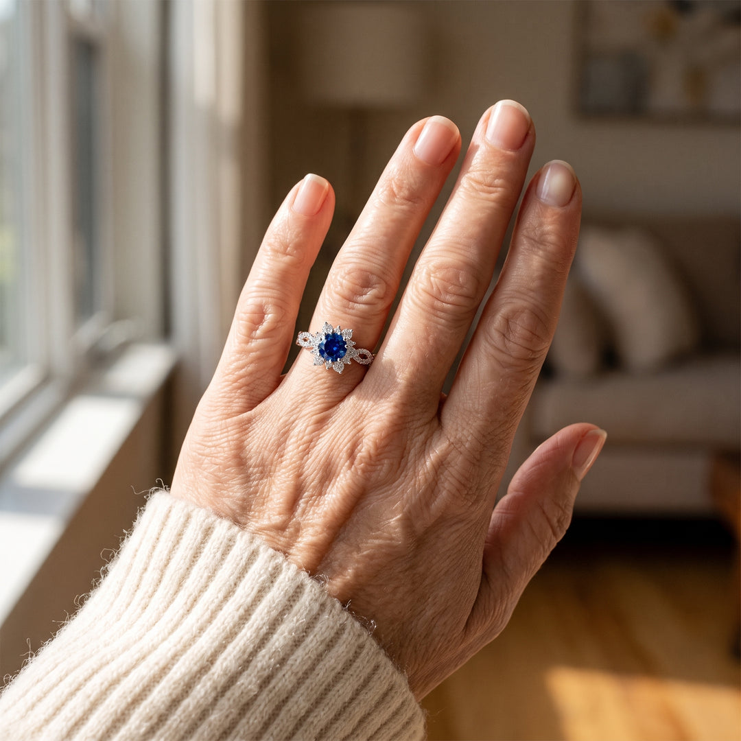 crystal-sapphire-flower-ring-white-gold W