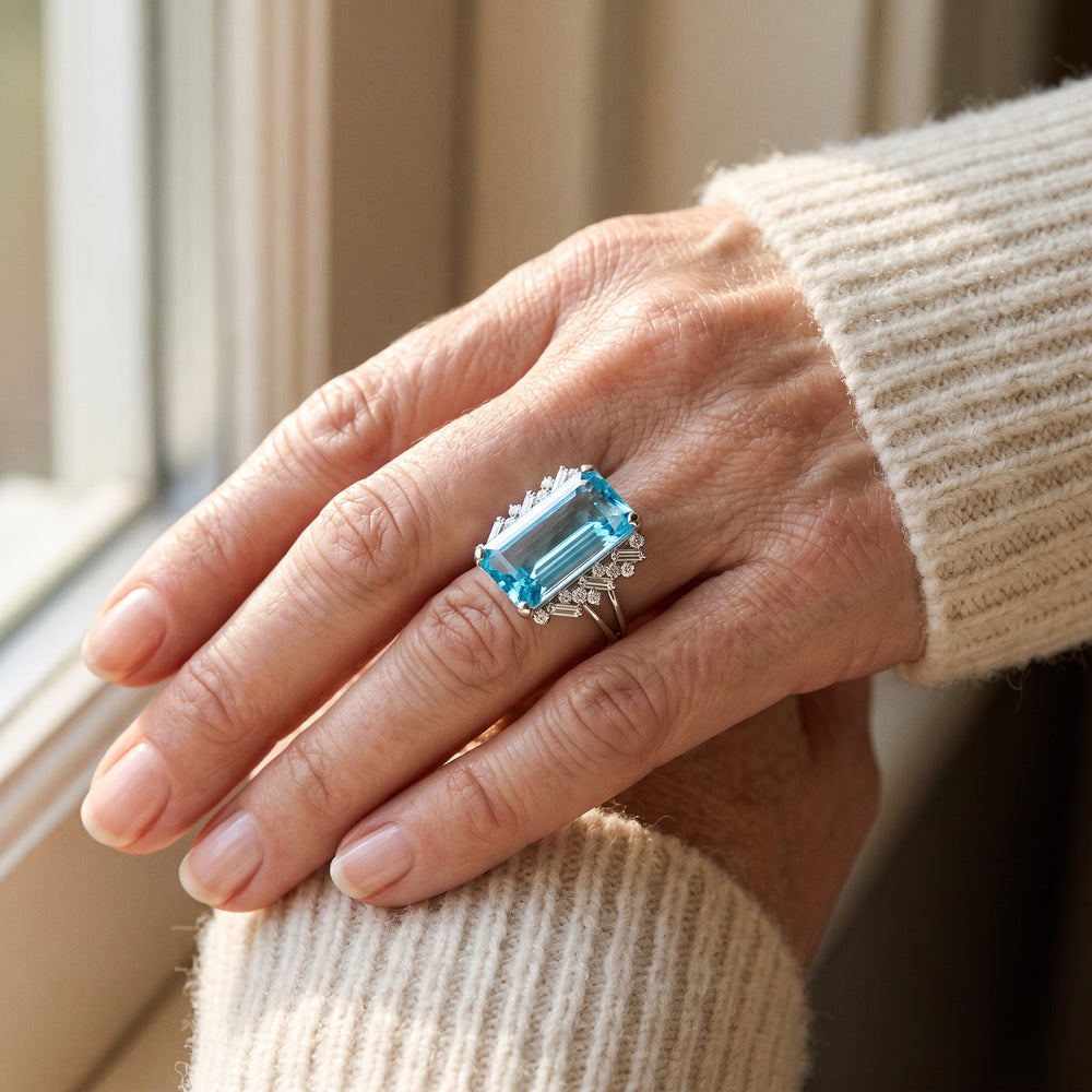 kristallblauer-vintage-ring W