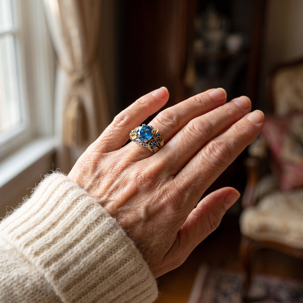 gold-blue-topaz-vintage-ring W